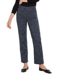 NIC+ZOE - Leopard Print Recess Straight Ankle Pant - Lyst