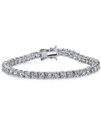 Genevive Jewelry - Silver Cz Tennis Bracelet - Lyst