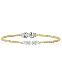 Alor 14k Black Diamond Cable Bangle - White