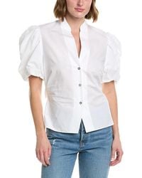 Vince - Draped Puff Sleeve Blouse - Lyst