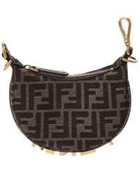 Fendi - Graphy Nano Ff Jacquard & Leather Bag Charm - Lyst