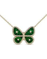 Sabrina Designs - 14k 0.31 Ct. Tw. Diamond & Malachite Butterfly Necklace - Lyst