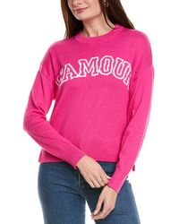 Hannah Rose - L'Amour Crewneck Cashmere-Blend Sweater - Lyst