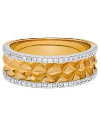 H.J. Namdar - 14K Two-Tone 0.20 Ct. Tw. Diamond Stackable Ring - Lyst