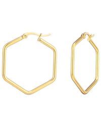 Adornia - 18K Plated Stainless Steel Tarnish-Resistant Hexagon Hoop Earrings - Lyst
