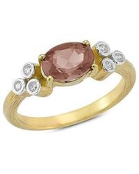 Reiss - 14k 1.26 Ct. Tw. Diamond & Smokey Topaz Cocktail Ring - Lyst
