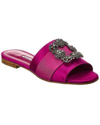 Manolo Blahnik - Martamod Satin Sandals - Lyst