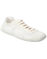 Prada - Suede & Mesh Sneaker - Lyst