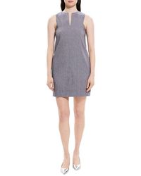 Theory - Slit Linen-Blend Shift Dress - Lyst