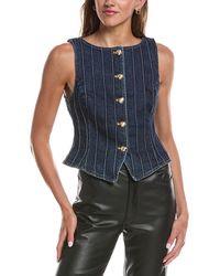 Cinq À Sept - Denim Pintuck Camen Vest - Lyst