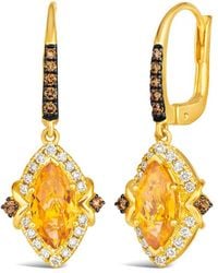 Le Vian - Marquise Semi Precious 14K 2.09 Ct. Tw. Diamond & Citrine Earrings - Lyst