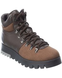 Aquatalia Darya Weatherproof Leather-trim Hiking Boot - Brown