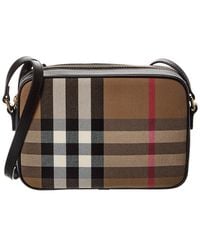 Burberry - Check Canvas & Leather Camera Bag - Lyst