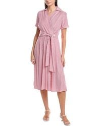 Tahari - Short Sleeve Midi Dress - Lyst