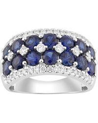 Brilliant Bloom - 14K 2.70 Ct. Tw. Lab-Grown Diamond & Sapphire Ring - Lyst