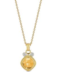 Reiss - 14K 2.07 Ct. Tw. Diamond & Citrine Necklace - Lyst
