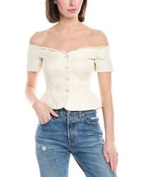 Saloni - Linen & Silk-Blend Top - Lyst