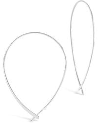 Sterling Forever - Delicate Threader Hoops - Lyst