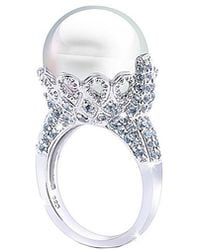 Pearls - Imperial 1.12 Ct. Tw. Topaz & 14-15Mm Pearl Ring - Lyst