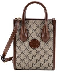 Gucci - Gg Coated Canvas Interlocking G Patch Tote Mini (Authentic Pre- Loved) - Lyst