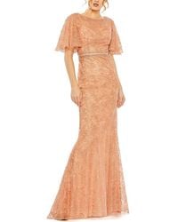 Mac Duggal - Embellished Neck Butterfly Sleeve Trumpet Gown - Lyst