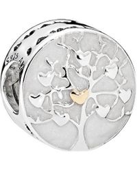 PANDORA Jewellery 14k & Silver Enamel Tree Of Hearts Charm - Metallic