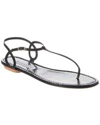 Aquazzura - Almost Bare Snake-Embossed Leather Sandal - Lyst