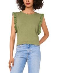 Vince Camuto - Tank With Eyelet Lace Ruffle Trim - Lyst