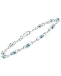 Gemstones - 1.61 Ct. Tw. Diamond & Aquamarine Bracelet - Lyst