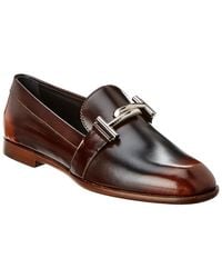 Tod's - Double T Leather Loafer - Lyst