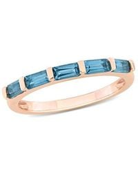 Rina Limor - 10k Rose Gold 1.00 Ct. Tw. London Blue Topaz Semi-eternity Ring - Lyst