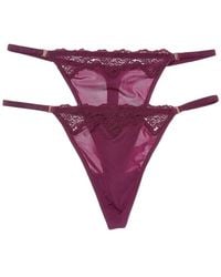 Le Mystere - Set Of 2 Lace Allure String Thong - Lyst