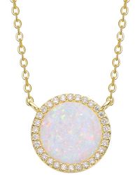 Genevive Jewelry - Rachel Glauber 14K Plated Cz Opal Necklace - Lyst