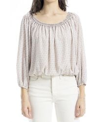 Max Studio - Smock Neck Bubble Hem Blouse - Lyst
