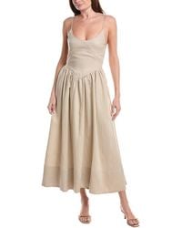 House of Harlow 1960 - Melinda Paneled Linen-Blend Midi Dress - Lyst