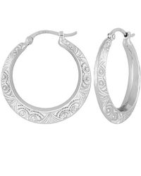 Jane Basch - Silver Swirl Hoops - Lyst