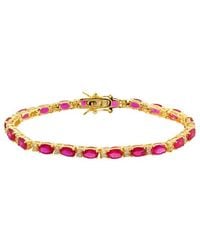 Genevive Jewelry - 14k Over Silver Cz Tennis Bracelet - Lyst