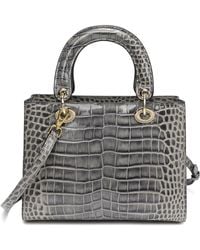 Tiffany & Fred Paris - Alligator-Embossed Leather Satchel - Lyst