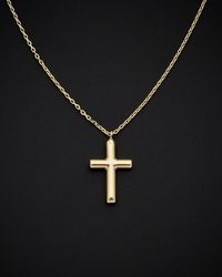 Italian Gold - 14k Two-tone Cross Necklace - Lyst