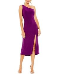 Mac Duggal - One Shoulder Cowl Back Jersey Midi Dress - Lyst