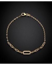 Italian Gold - 14K Italian Two-Tone Oval Mix Link Bracelet - Lyst