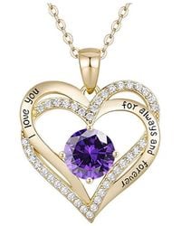 Genevive Jewelry - 14k Plated "love" Pendant Necklace - Lyst