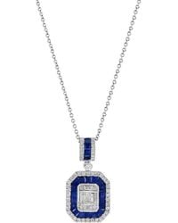 Effy Fine Jewelry - 14K 1.44 Ct. Tw. Diamond & Sapphire Necklace - Lyst