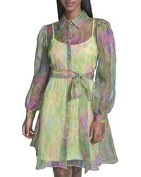 KARL LAGERFELD - Organza Shirtdress Dress - Lyst