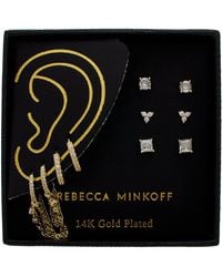Rebecca Minkoff - 14K Plated Cz Earring Set - Lyst