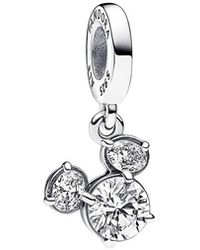 PANDORA - X Disney Mickey Mouse Sparkling Head Silhouette Dangle Charm - Lyst