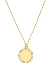 HAWLEY ST - 14K 0.15 Ct. Tw. Diamond Engravable Necklace - Lyst