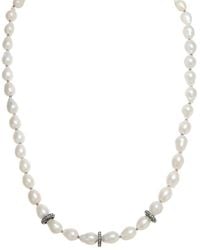 Margo Morrison - 0.57 Ct. Tw. Diamond & 7-8Mm Pearl Necklace - Lyst