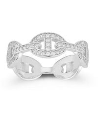 Chloe and Madison - Silver Cz Mariner Link Ring - Lyst
