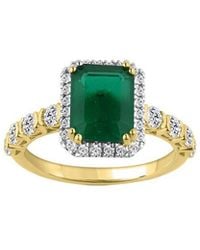 Brilliant Bloom - 14K 2.15 Ct. Tw. Lab-Grown Diamond & Emerald Bridal Ring - Lyst